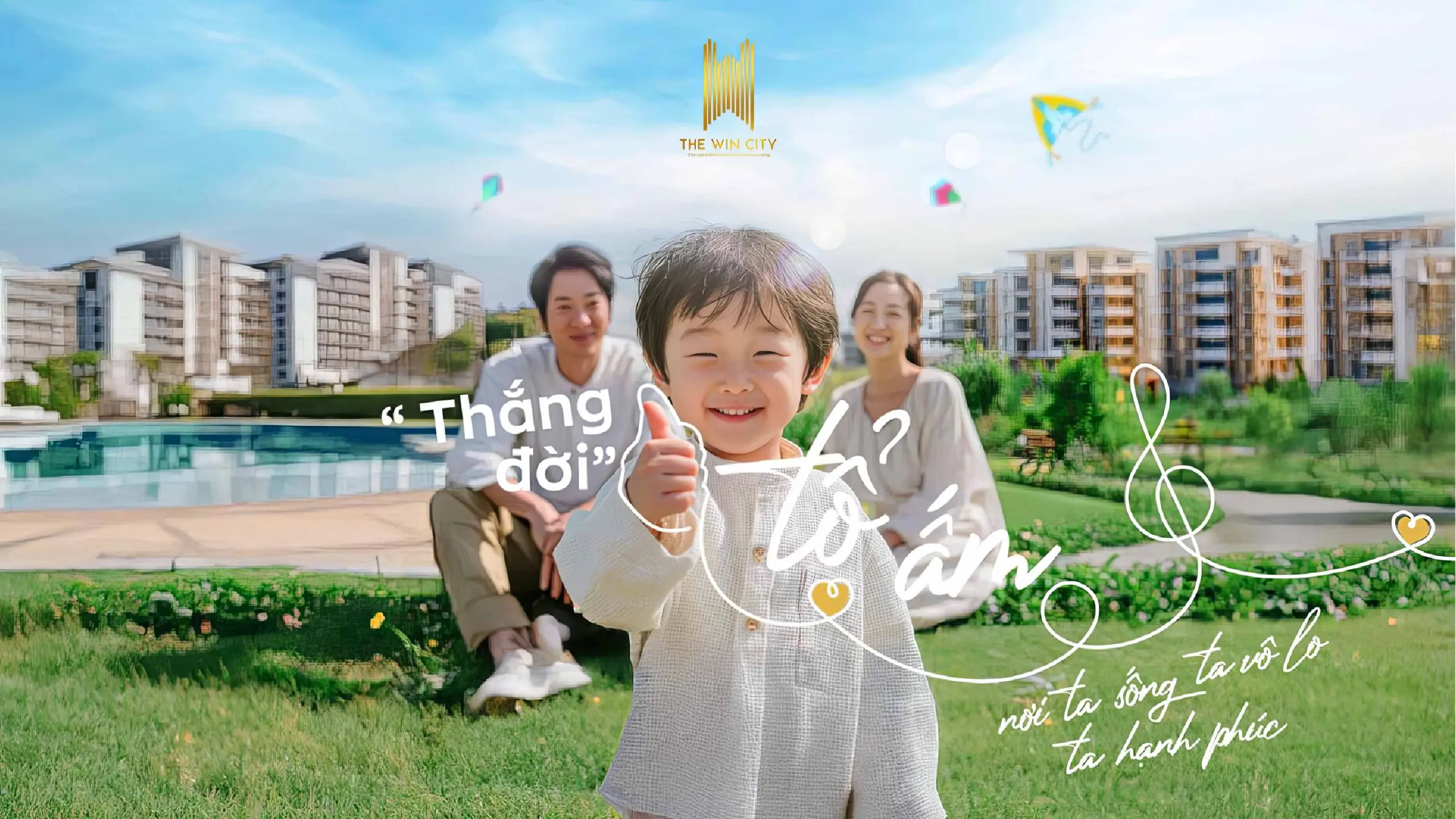 Hình ảnh gia đình hạnh phúc tại The Win City – Khu đô thị xanh mang đến tổ ấm an yên cho trẻ nhỏ