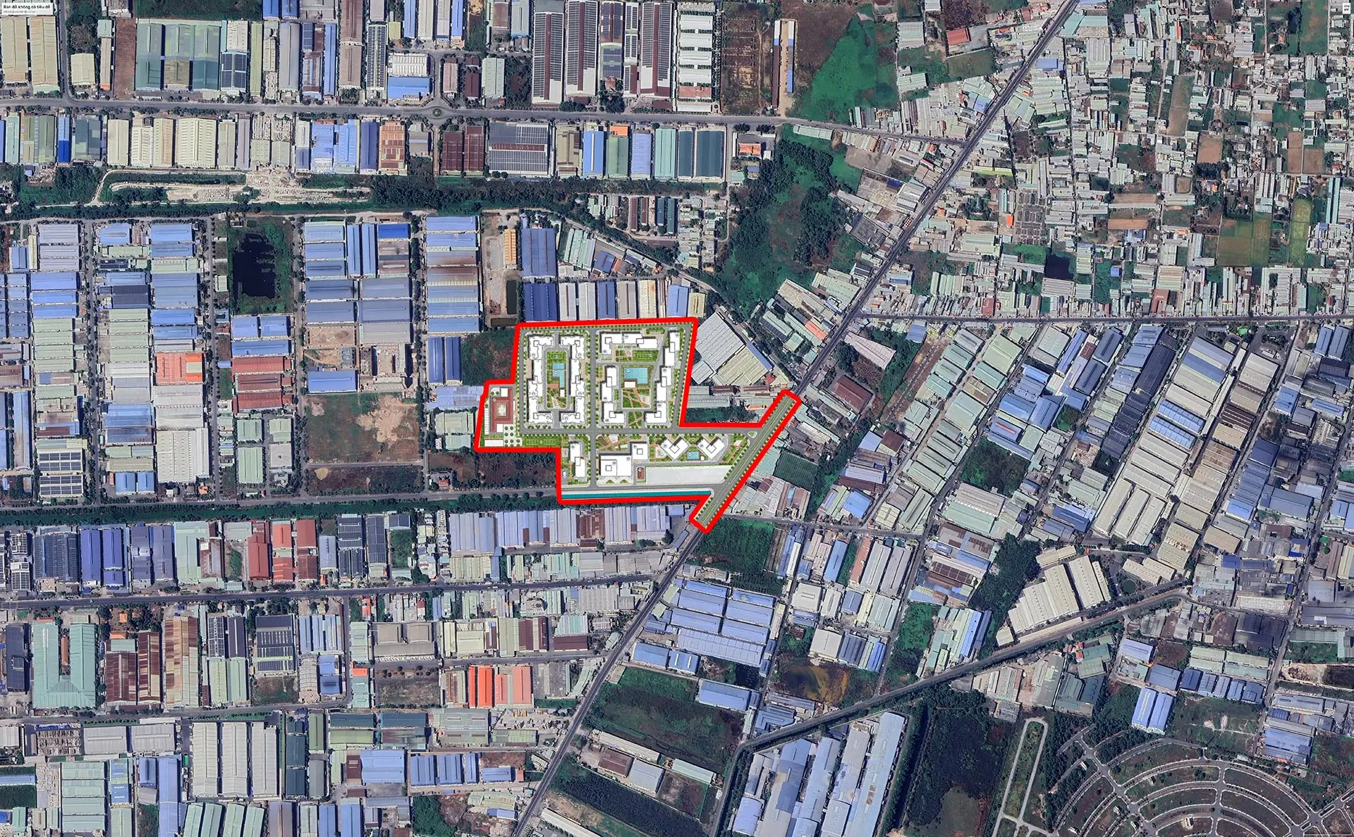 Bản đồ vệ tinh vị trí dự án The Win City – kết nối trung tâm TP.HCM và Long An