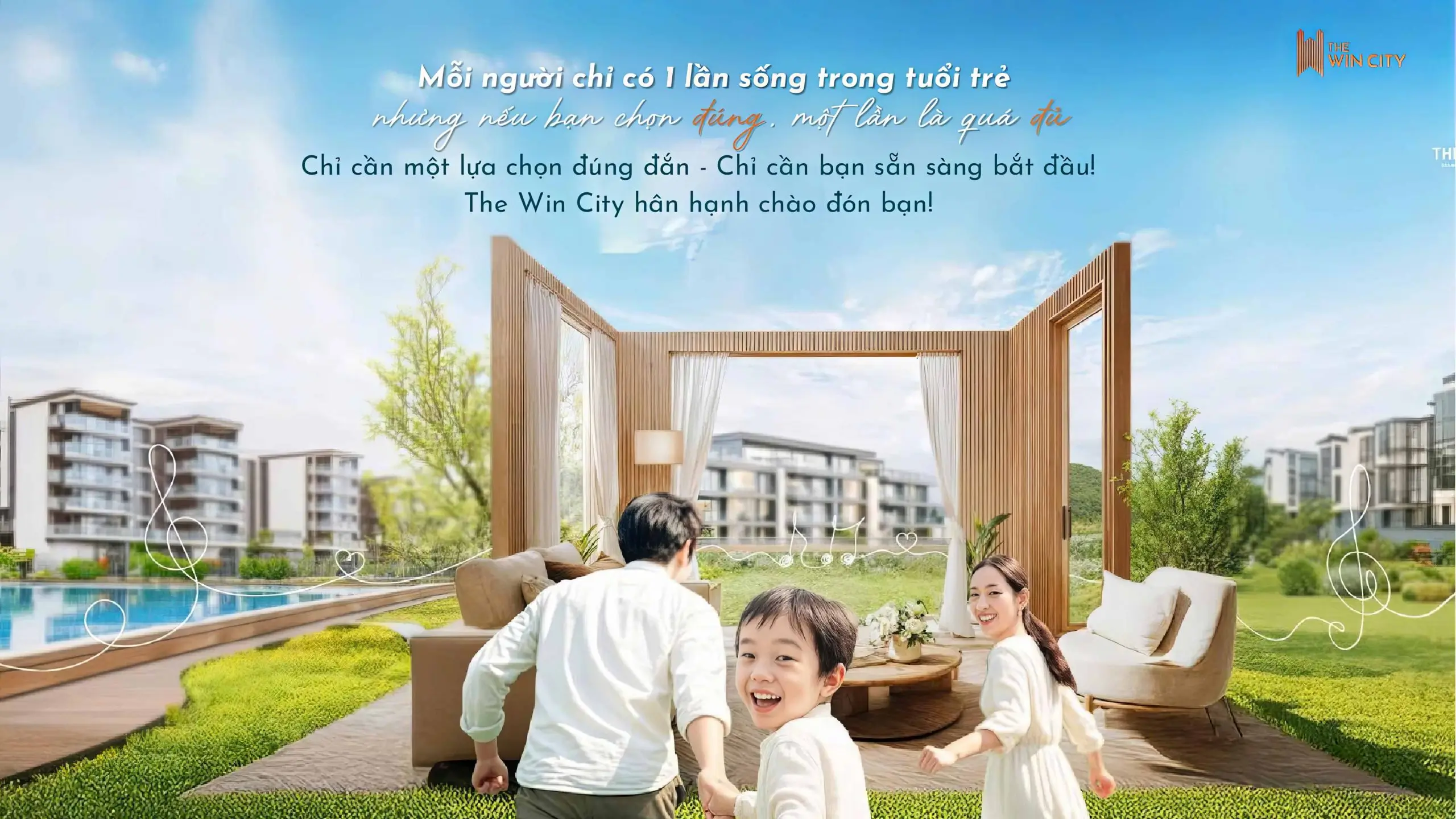 Gia đình trẻ tận hưởng cuộc sống tại The Win City